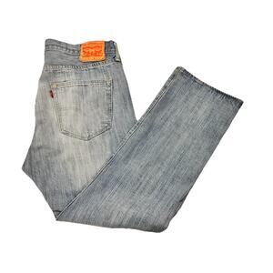Men’s Levis 501 Original Button Fly Jeans Light Wash Straight Leg Jeans 36x29